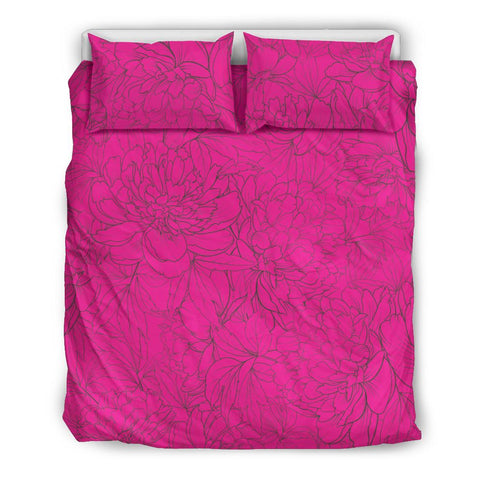 Vintage Floral Sketch (Deep Pink) - Bedding Sets