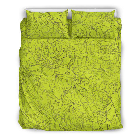 Vintage Floral Sketch (Chartreuse) - Bedding Sets