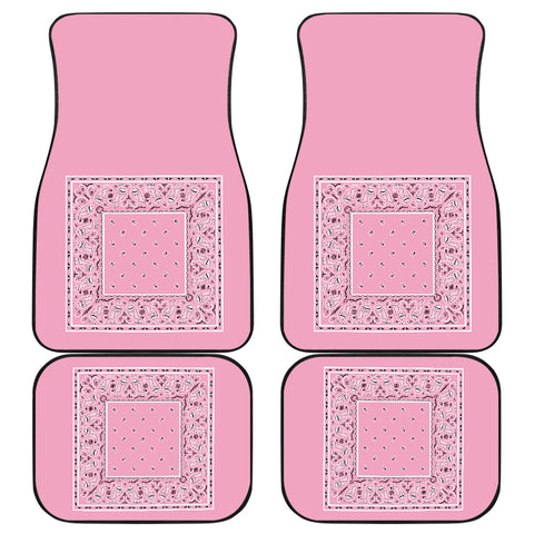 Quad light Pink Bandana Car Mats - Minimal