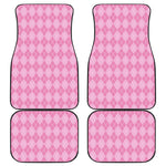 Pink Argyle Car Floor Mats Set 4