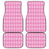 Pink Argyle Car Floor Mats Set 4