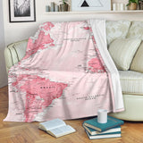 Pink World Map Snuglee Blanket