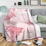 Pink World Map Snuglee Blanket