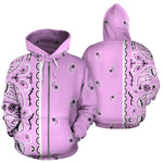 Pink Bandana Asymmetrical Zip Hoodie