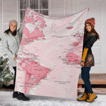 Pink World Map Snuglee Blanket