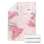 Pink World Map Snuglee Blanket